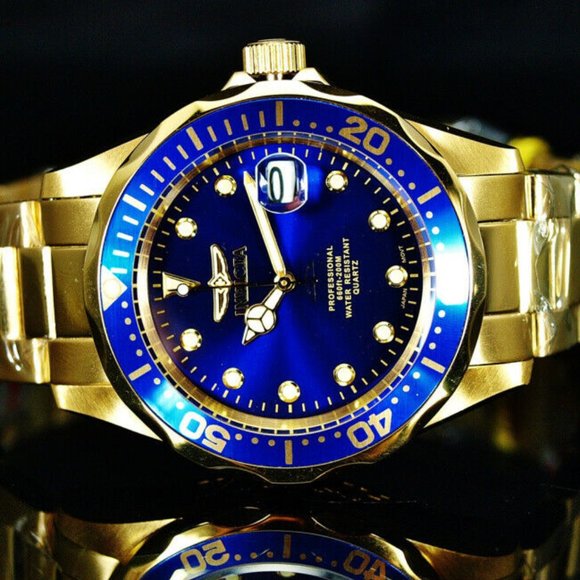 SALE! Classic 38mm Pro Diver 18k Gold Plated Watch